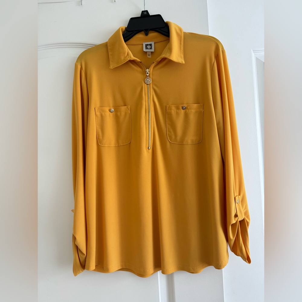 Anne Klein Women's Top in Mustard Yellow